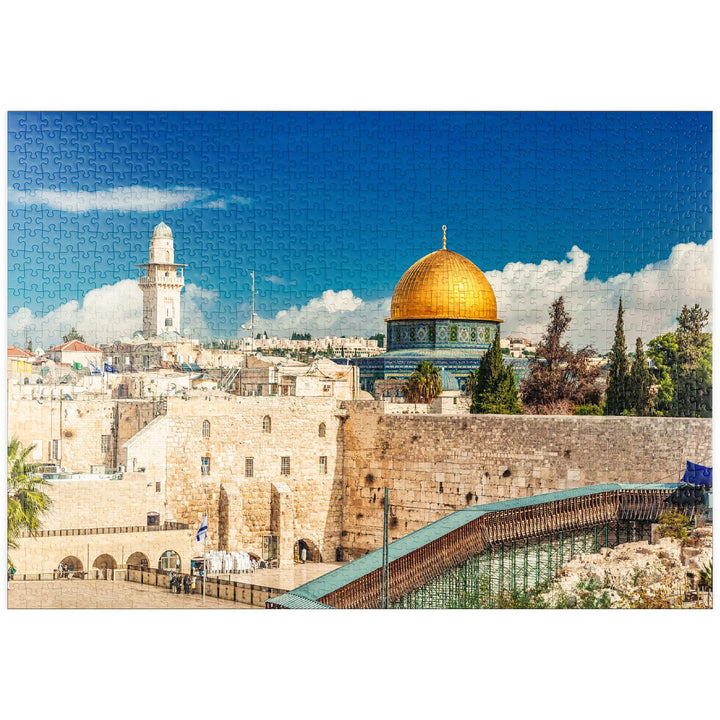 Westliche Mauer und Kuppel des Felsendom in der Alten Stadt Jerusalem, Israel - Premium 1000 Teile P