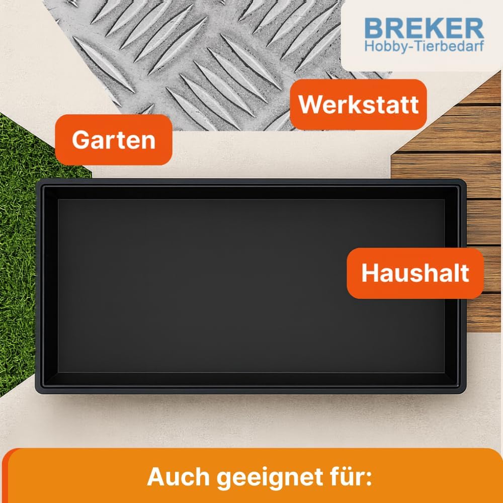 Breker Kunststoffwanne 100x70cm [geeignet als Kotwanne] 70 Liter Fassungsvolumen | Allzweckwanne | P