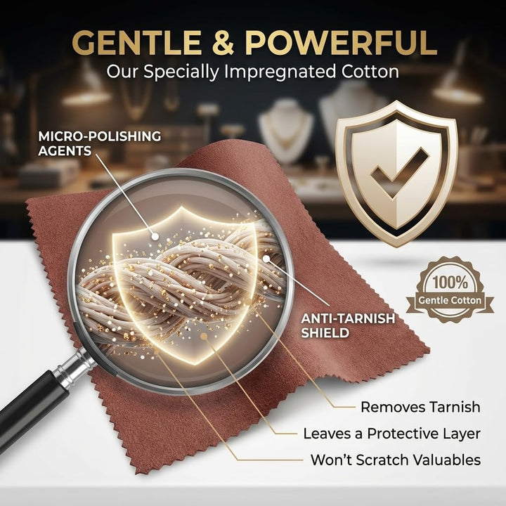 Nushine Gold, White Gold & Platinum Cleaning Cloth- Imprägniertes Putztuch für Gelbgold, Weissgold &