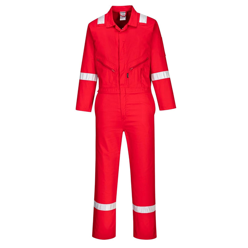 Portwest Iona Baumwoll Overall, Grösse: L, Farbe: Rot, C814RERL Rot L, Rot L