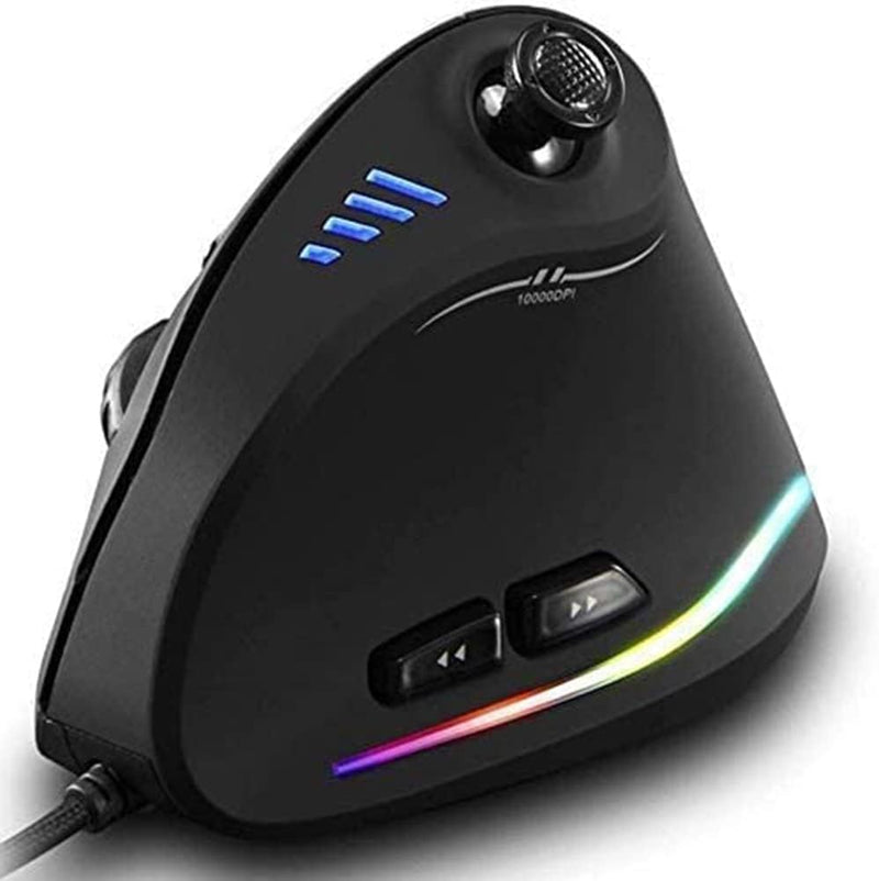 Zeerkeer Vertikale Maus 10000 DPI, ergonomische Maus mit RGB-Beleuchtung, 5 einstellbare DPI (1500-2