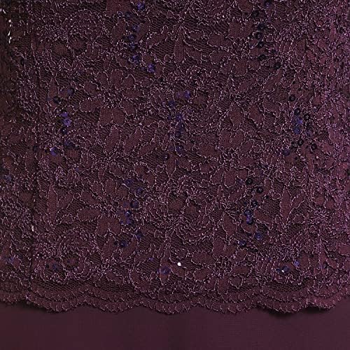 Alex Damen Tea Length Embroidered Bodice Mother of The Bride Gown, Wedding Guest Dress (Petite and R
