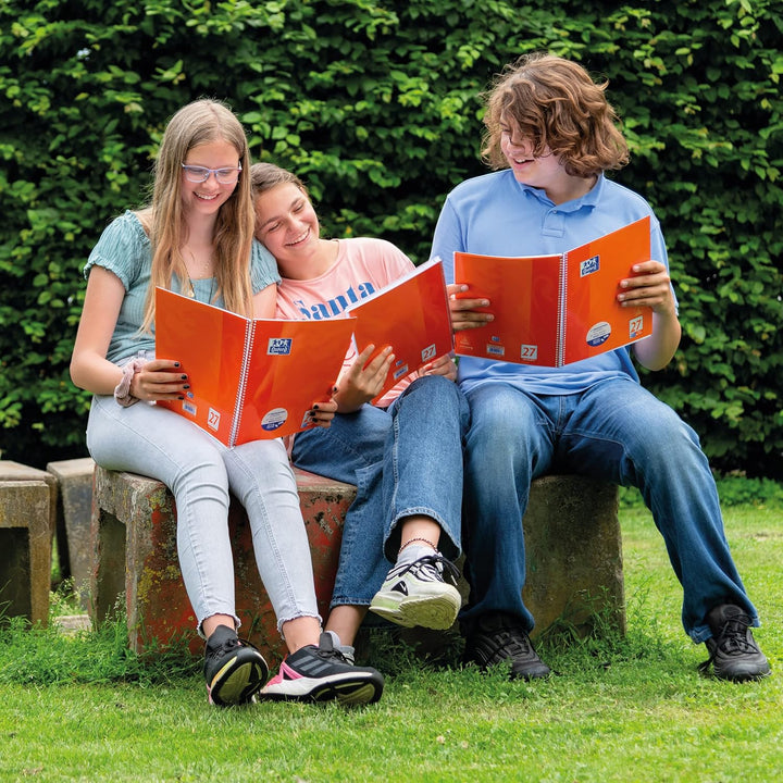 Oxford Collegeblock A4 liniert, mit Doppelrand, 80 Blatt, orange, 10 Stück, 10 Stück