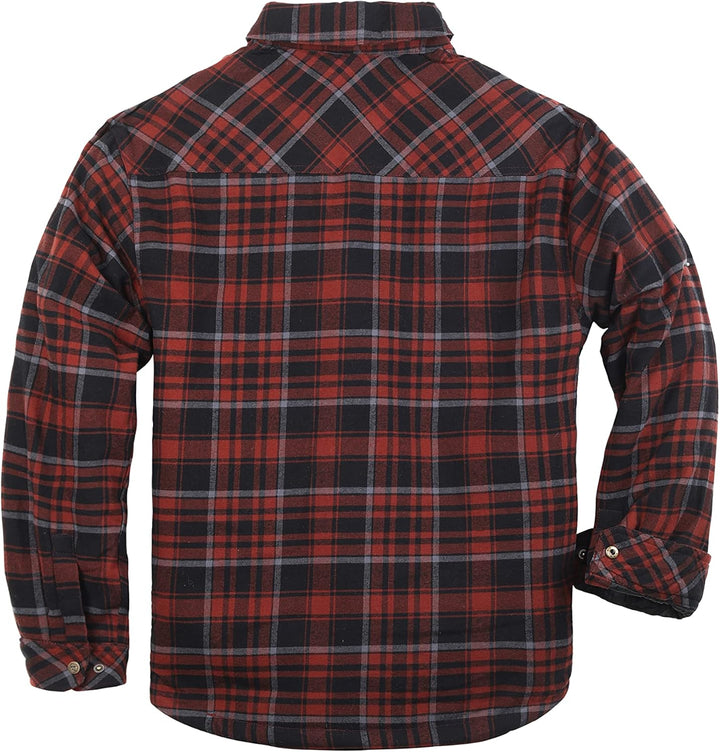 Coevals Club Herren Flanell Jacke Hemd Sherpa Holzfällerhemd Flanellhemd Langarm Kariertes Druckknöp