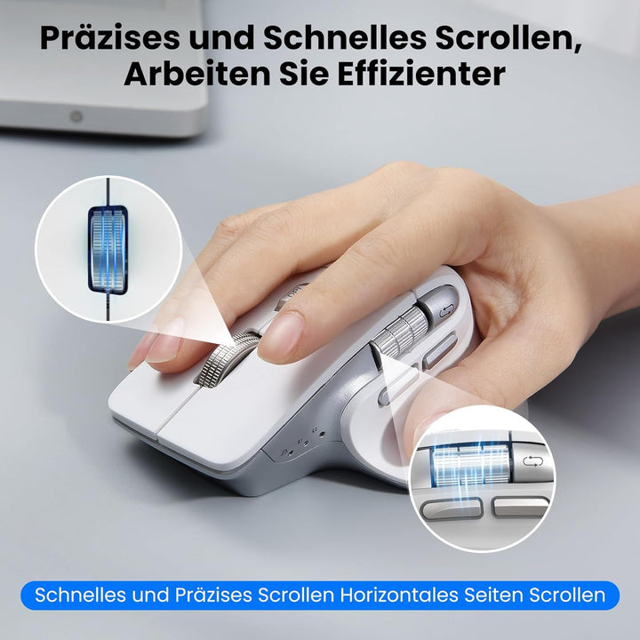 CITLLA Kabellose Bluetooth Maus,Wiederaufladbare,Geräuscharme Maus mit Multi-Device-Funktion,Einstel