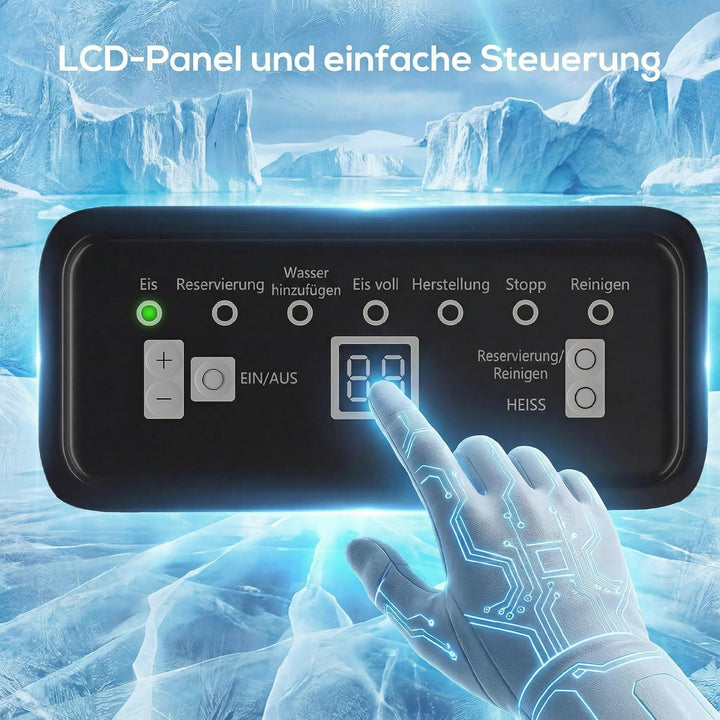 HOMCOM Kommerzielle Eiswürfelmaschine 45kg/24H selbstreinigend Eismaschine mit 7,5 kg Speicher, Time