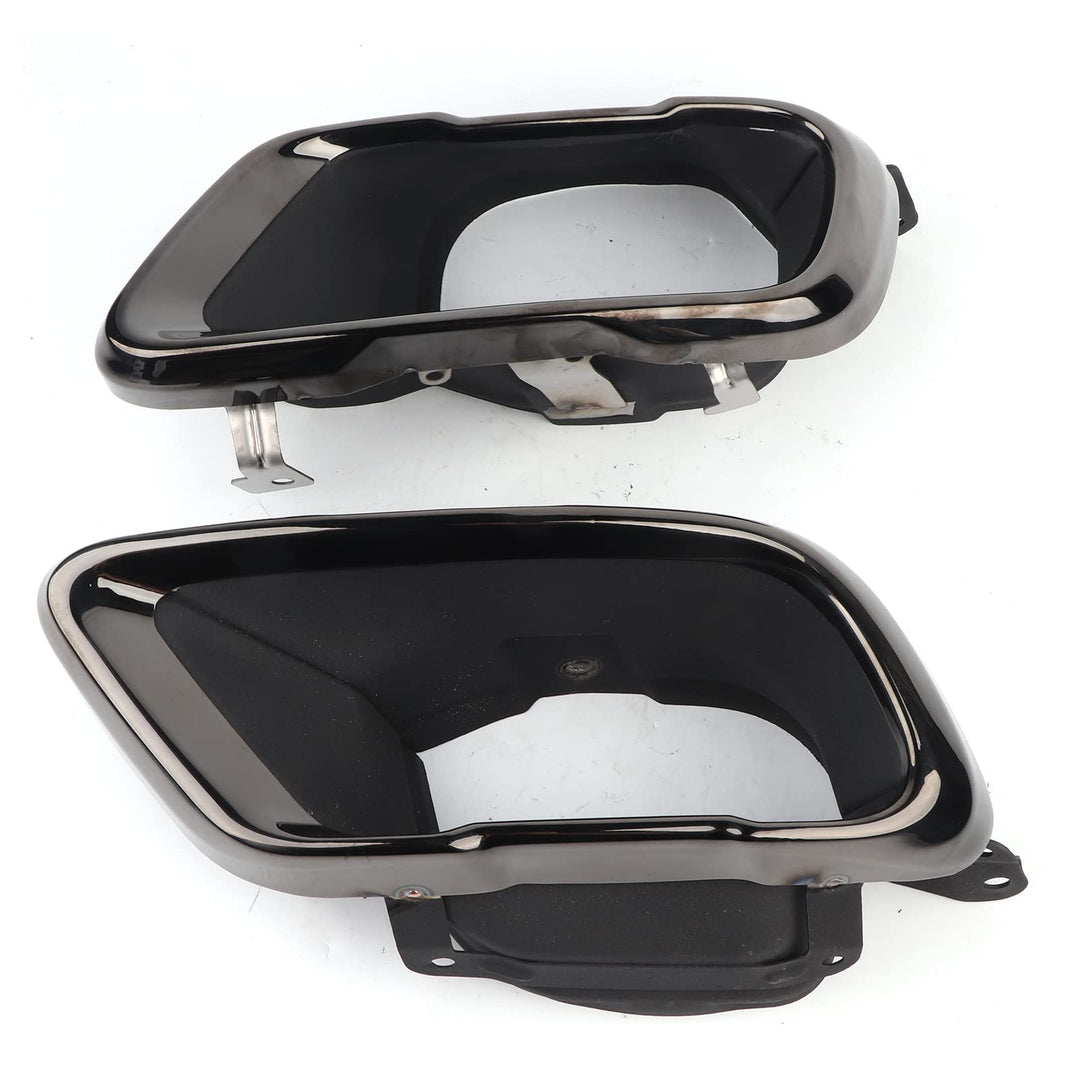Qiilu Paar Chrom Schwarz Auspuffblenden Set Endrohrblende Fit für X5 G05 M Sport 2019+ O2d264