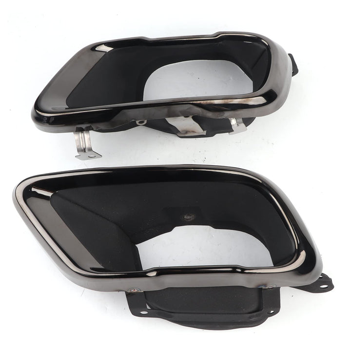 Qiilu Paar Chrom Schwarz Auspuffblenden Set Endrohrblende Fit für X5 G05 M Sport 2019+ O2d264