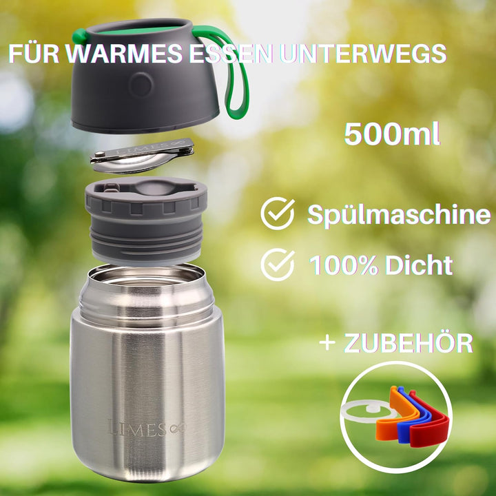 Thermobehälter für Essen 500ml [Heiss & Kalt] - Warmhaltebehälter, Thermobox, Thermobecher - Thermo