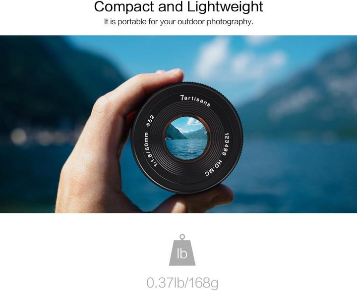 7artisans 50mm F1.8 APS-C Manuelle Fixed Objektiv für Sony E-Mount spiegellose Kamera wie Sony A6500