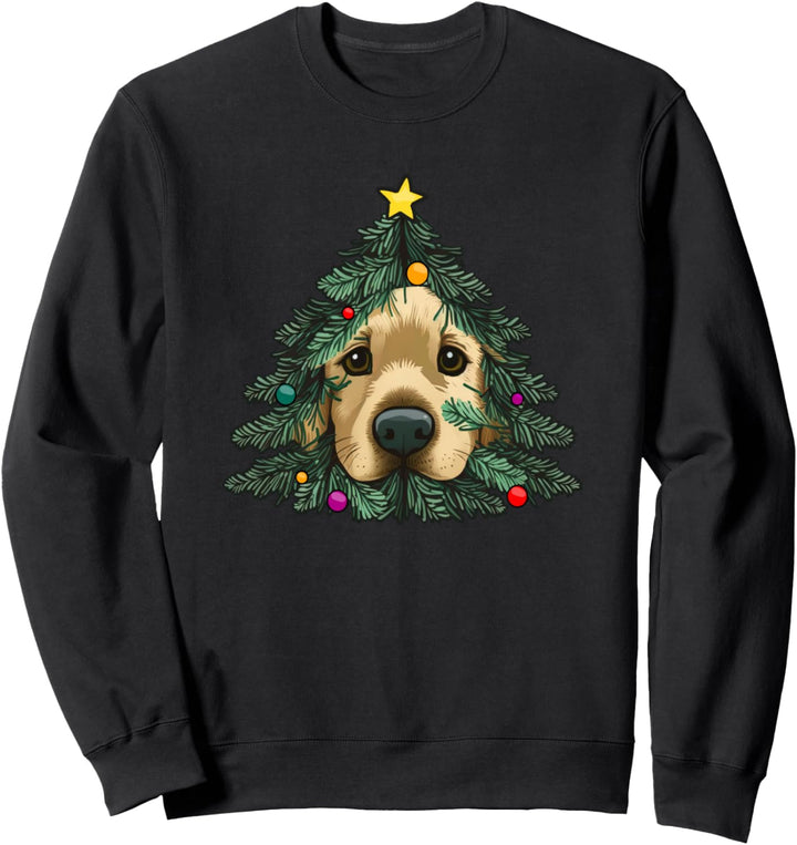 Golden Retriever im Weihachtsbaum Sweatshirt