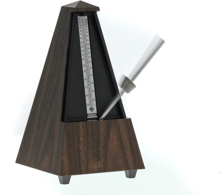 Wittner Metronom 845131 Kunststoffgehäuse ohne Glocke Taktell Pyramidenform Nussbaum-Maserung Nussba