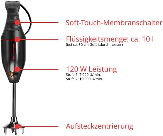 ESGE Zauberstab M100 Premium-Set 9142600, Hand - Stabmixer, Pürierstab, inkl. Zubehör, elektrischer