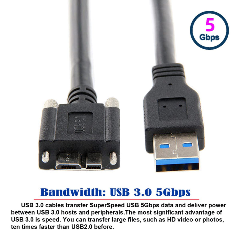 Chenyang USB 3.0 A Typ Kabel Stecker auf Micro USB 3.0 B Stecker mit Befestigungsschrauben für Kamer