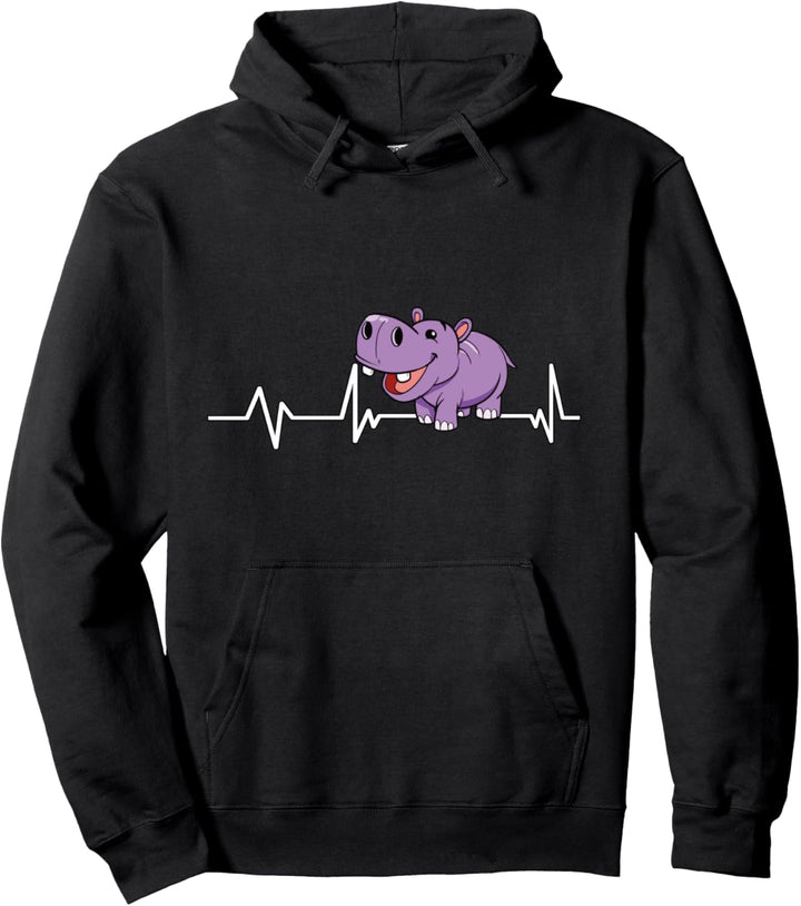 Nilpferd Herzschlag Flusspferd Geschenk Nilpferd Pullover Hoodie