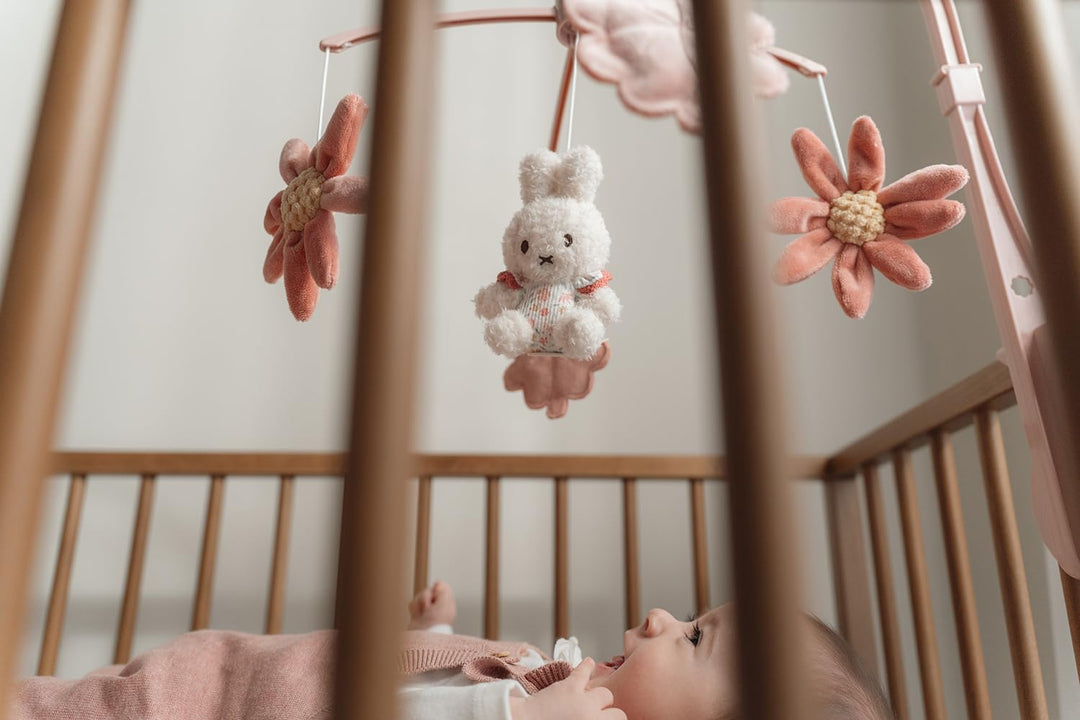 nijntje miffy x Little Dutch Mobile Musik Spieluhr mit Halterung für Babybett Hase Miffy rosa - Luck