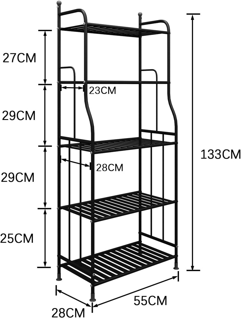 DAWNYIELD 5 Tier Metall Pflanzenständer Blumentopfhalter Rack Lagerregal Indoor Outdoor Home Organiz