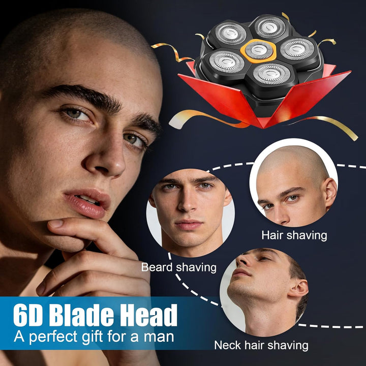 3 Stück Ersatzrasierkopf für DOAO Kensen JoyKoi Kibiy AEXIRI Shaver, Magnetische 6D Kopfrasierer für