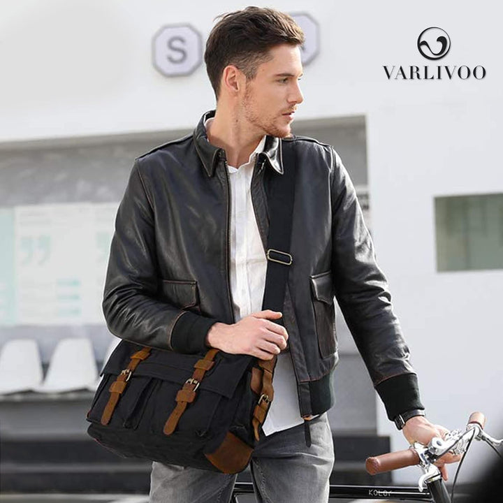 VARLIVOO Umhängetasche für Herren Schultertaschen 14" Zoll Laptoptaschen Messenger Bags Kuriertasche