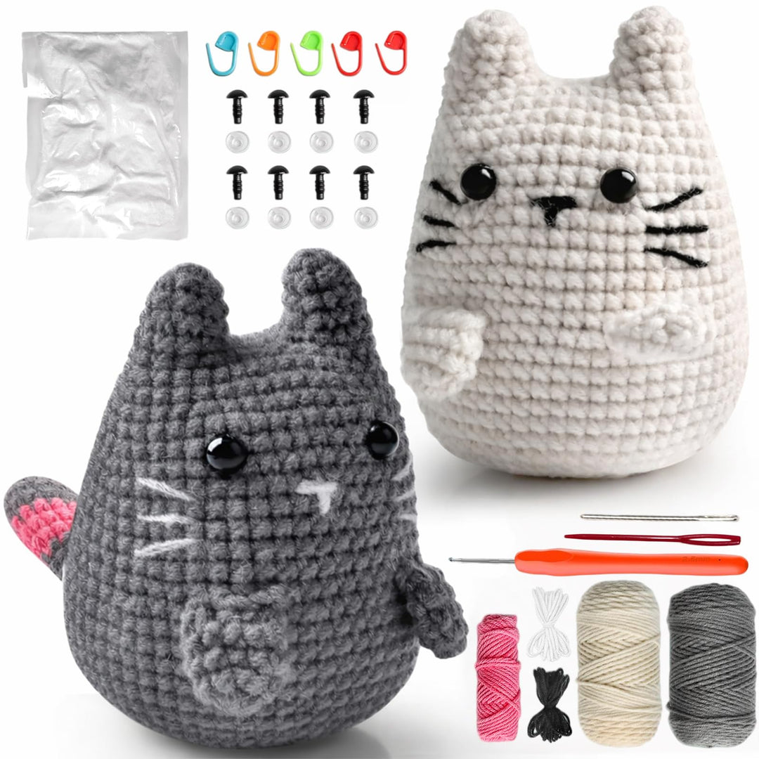 Häkelset Für Anfänger, Häkelset Tiere Mit Katze Amigurumi Als Crochet Set Häkeln Mit Häkel Zubehör U