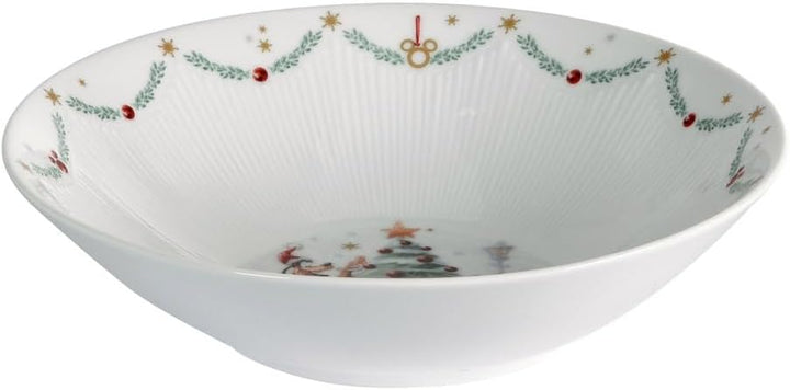 Micky, Minnie &amp; Pluto Schale Disney, 4er-Set, 19 cm, Porzellan, Spülmaschinenfest, Winter, Weiss Sch