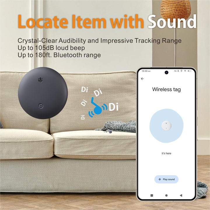 Reyke Smart Tag, kompatibel mit Google Find Hub, Android, Schwarz, 4er-Pack | Bluetooth-Tracker für