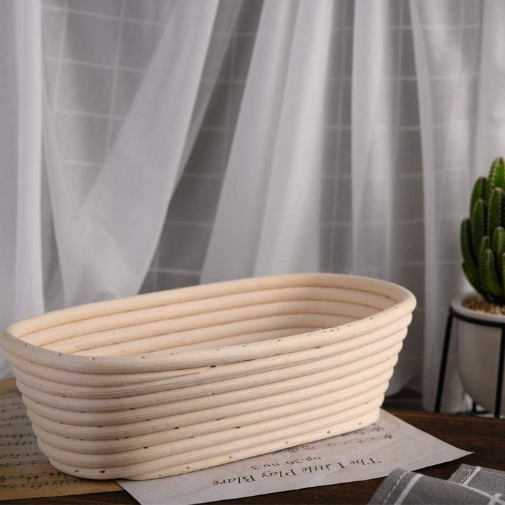 2 Pack 25cm Gärkörbchen Banneton Brotform Korb,Handgewebter Natürlicher Rattan Gärkorb mit Leinen Li