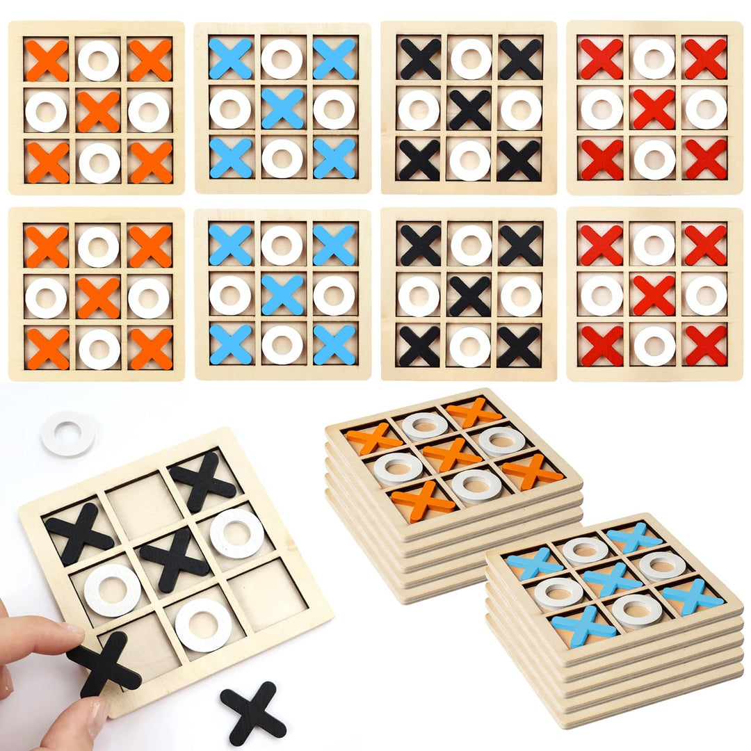 Kindergeburtstags Gadget, 20 Stück Mini-Tic-Tac-Toe-Brett aus Holz für Kinder Spieltisch aus Holz Xo