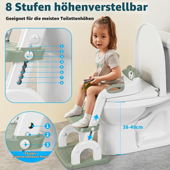 Toilettensitz Kinder mit Treppe, Upgraded WC Aufsatz für Kinder für Jungen und Mädchen, 2-in-1 Toile