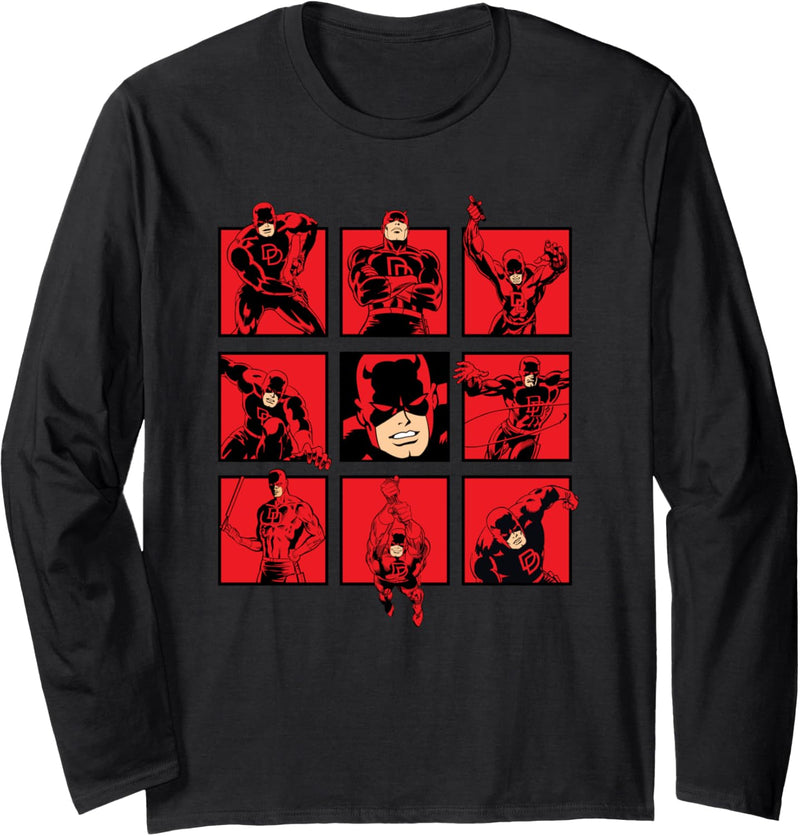 Marvel Daredevil The Faces of The Man With No Fear Langarmshirt