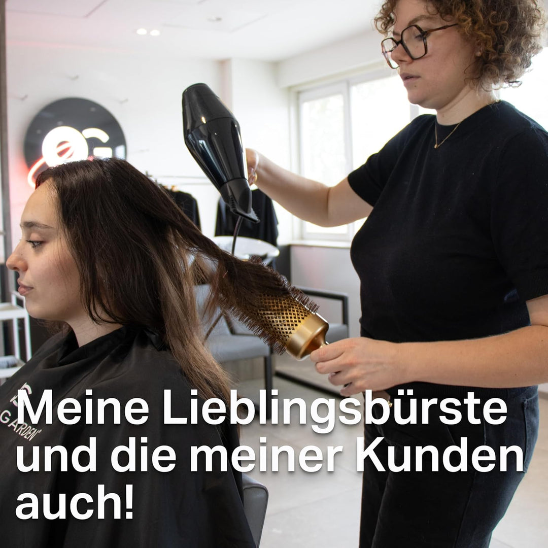 Olivia Garden Expert Blowout Speed – Gold & Braun - 65 - Keramik-Rundbürste mit extra langem Barrel