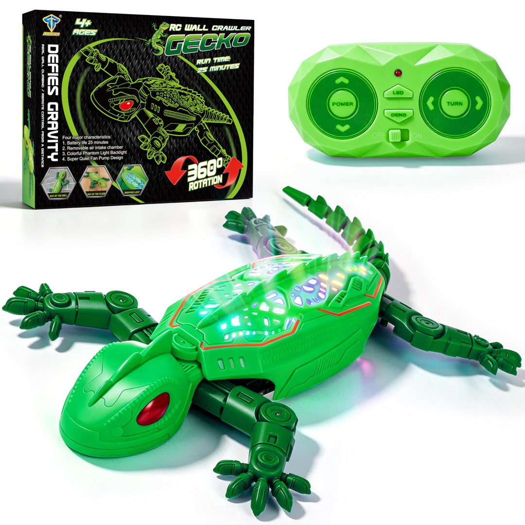 FORMIZON Gecko Wandflitzer mit 9 Beleuchtungsmodi, Ferngesteuerter Gecko an der Wand Spielzeug, Real