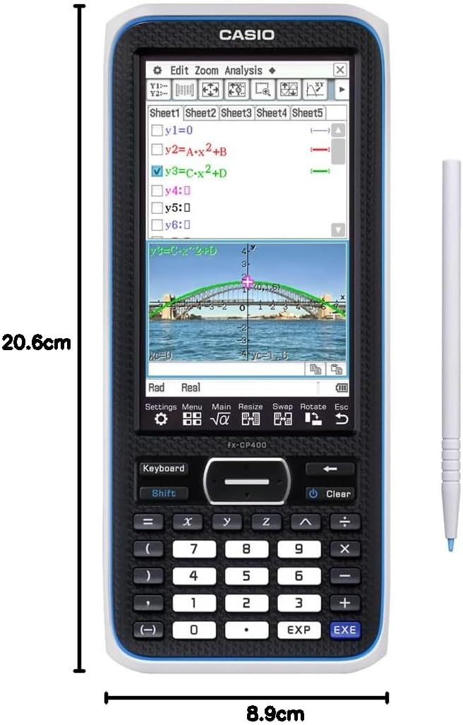 Casio FX-CP400 classpad II Grafikrechner, Schwarz Neues Modell Single, Neues Modell Single