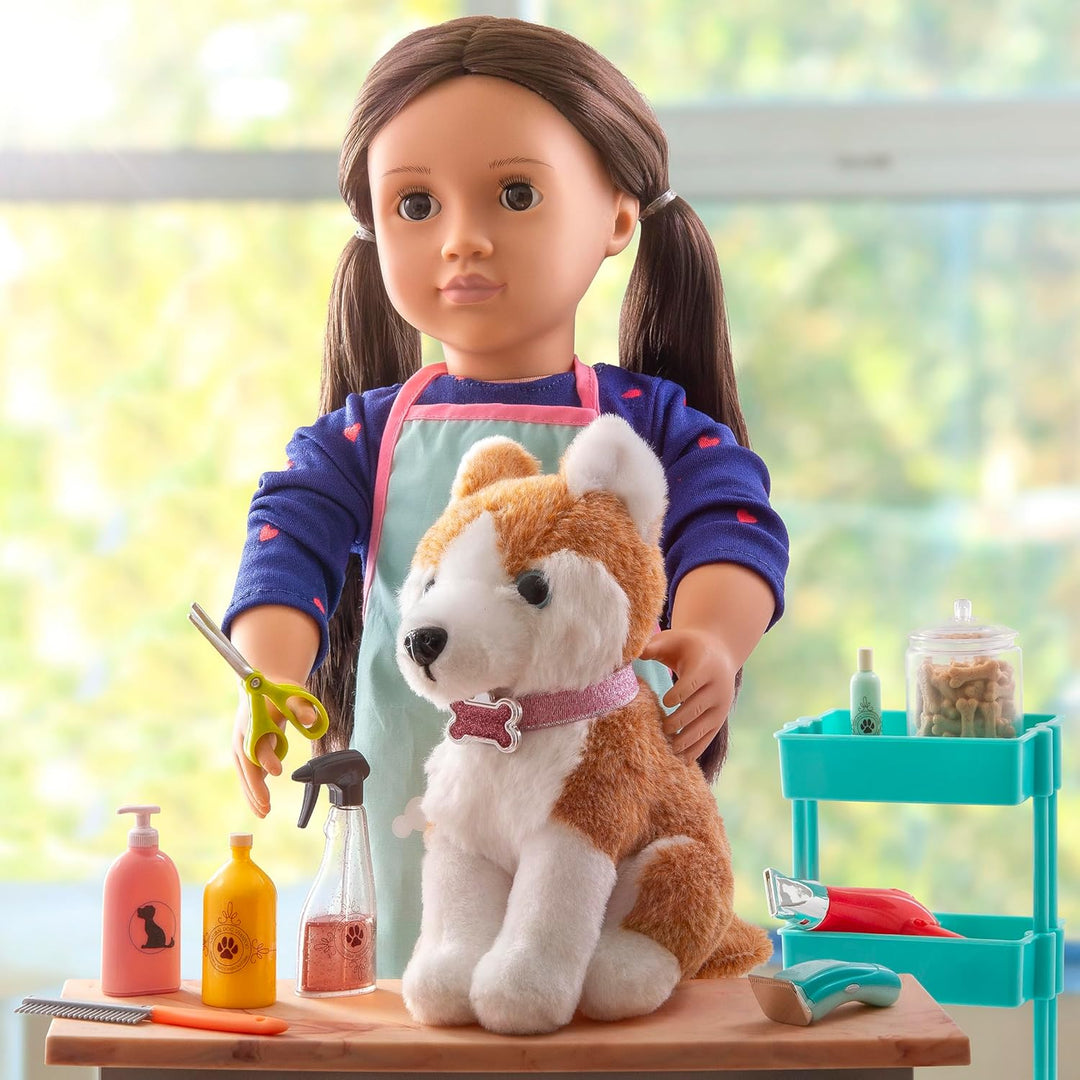 Our Generation - Tierpflege-Set - 46 cm Puppe Zubehör - Haustier-Pflegeset - Hundepflege-Set - Kinde