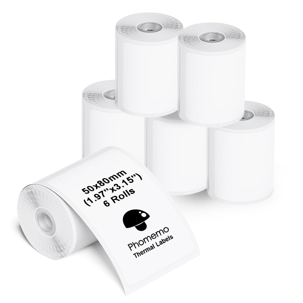 Phomemo M110/M200/M220/M221/M120 Selbstklebende Etiketten, 1.97"x3.15"(50x80mm) Thermoetiketten papi