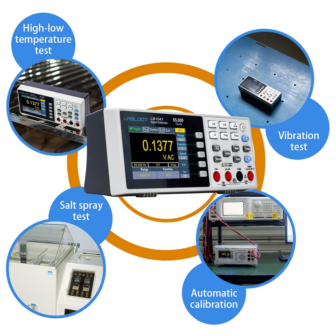 Labloot LB1041 USB Digitales Multimeter, 3,7 Zoll LCD-Bildschirm, 55000 Counts True RMS Temperatur M