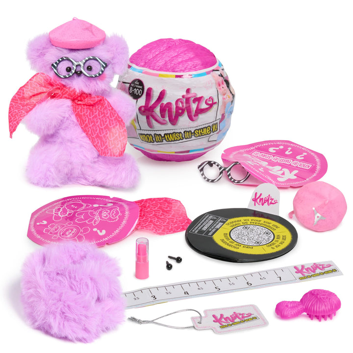Just Play Knotz Tier-Serie 1, 10 cm grosses Plüschtier mit Zubehör, 12 zum Sammeln, Kinderspielzeug