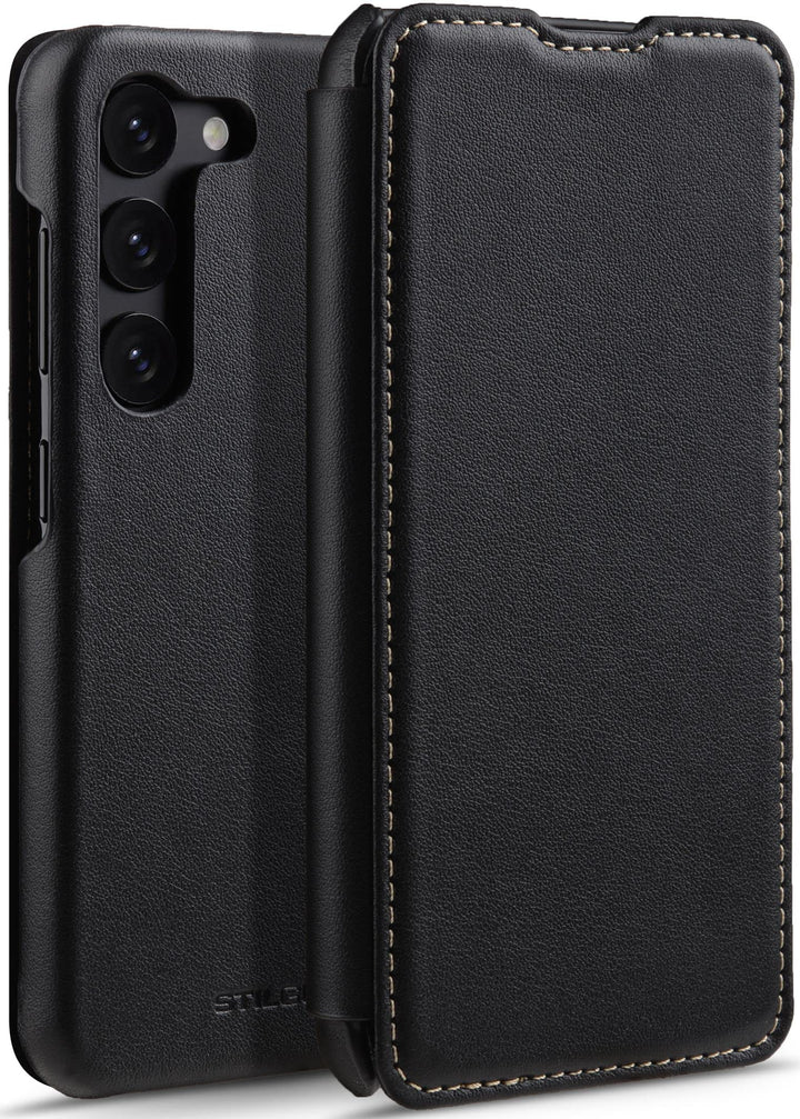 STILGUT Book Case kompatibel mit Samsung Galaxy S23 Hülle aus Leder, Lederhülle, Klapphülle, Handyhü