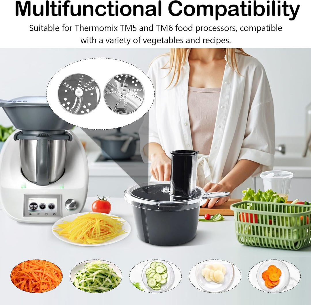 Gemüseschneider, Multifunktionaler Gemüsehobel für TM5 TM6 Zucchini Spaghetti Schneider aus Edelstah