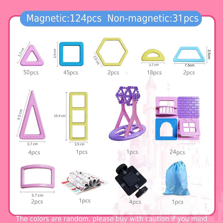 ASOK Magnetische Bausteine 155 Teile – Pädagogische Magnetfliesen für kreatives Lernen und Entwicklu