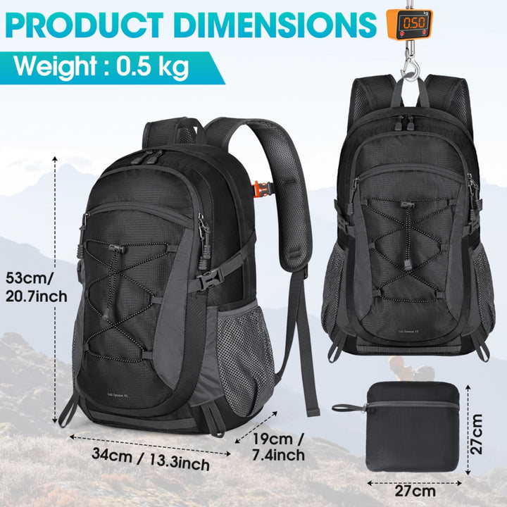 RAINSMORE Wanderrucksack Herren Damen 40L Wasserdichter Rucksack Leicht Gross Reiserucksack Trekking