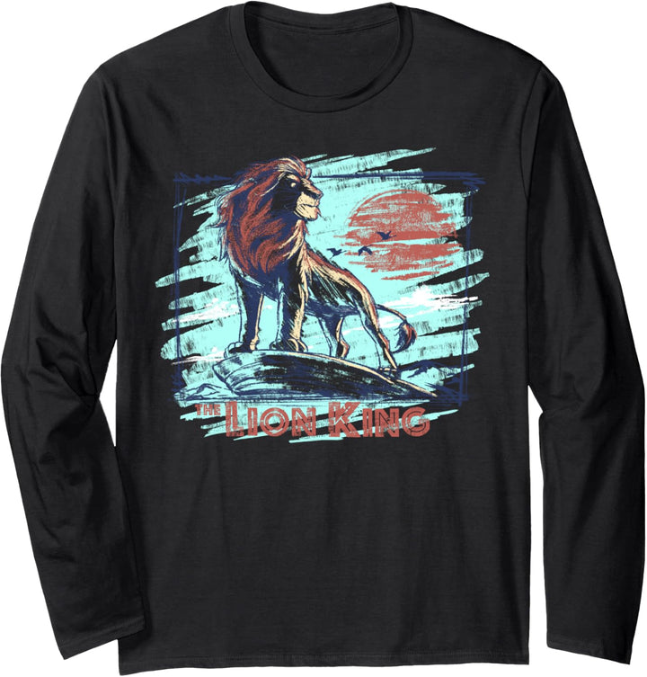 Disney Lion King Simba on Pride Rock Sketch C1 Langarmshirt
