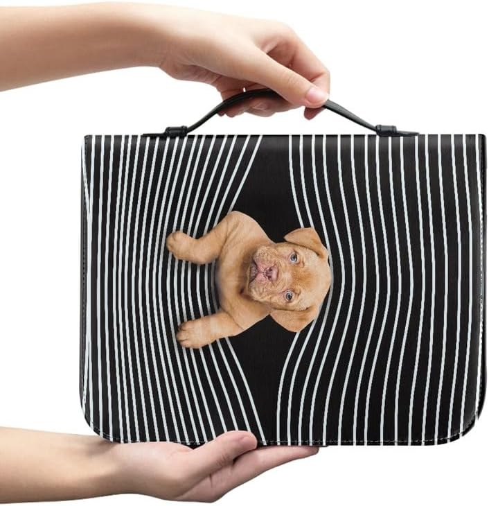 Buchhülle mit Hunde-Motiv, 3D-Hundemuster, für Bücher bis zu 30,5 x 22,9 x 6,1 cm M-[9.2x6.3in=23.4x