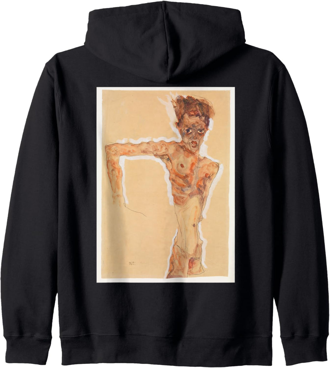 Egon Schiele Selbstporträt Gemälde Fine Art Wien Österreich Kapuzenjacke