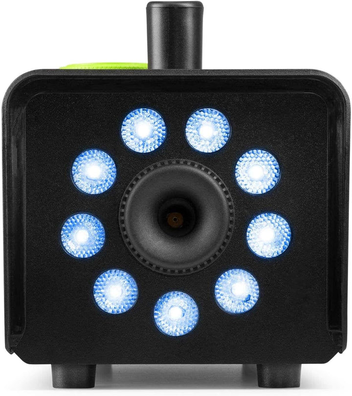Fuzzix F509L Nebelmaschine Mini mit LED Lichteffekt, Stroboskop, 500 Watt mit Fernbedienung, Rauchma