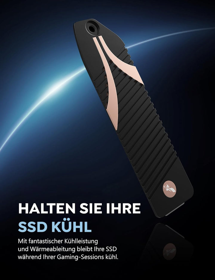 Sabrent M.2 NVMe SSD 2TB Gen 4 mit PS5 Kühlkörper, Internes Solid State 7100 MB/s Lesen, PCIe 4.0 in
