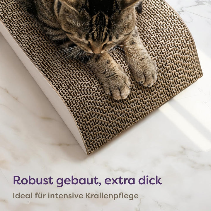 Knupis Kratzmöbel Kratzbrett Katze 3-teilig XXL 75cm – Besonders Kratzfeste Kratzpappe zur Krallenpf