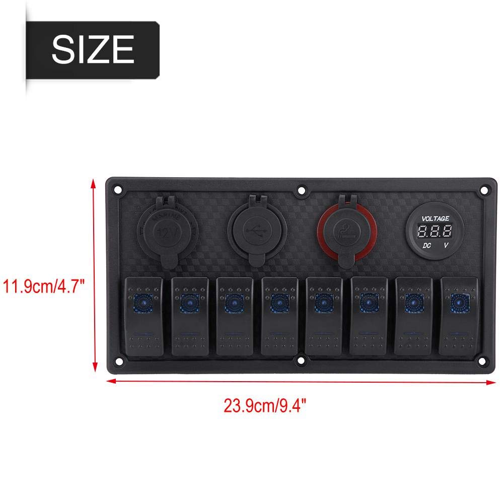 schaltpanel 12v boot 8 gang,Schalttafel,Duokon Wippschalter, 12V 24V 100% brandneues 8-Gang-Auto-Boo