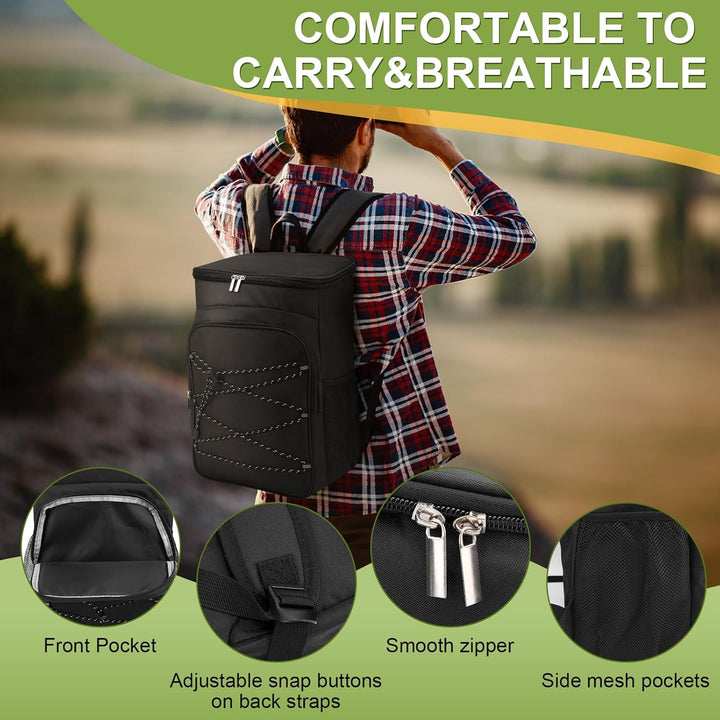 Kühlrucksack, Picknicktasche, Rucksack mit Zwei 10 Zoll hohe Seitentaschen, Rucksack mit Kühlfach fü