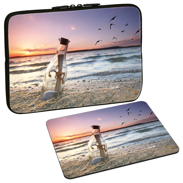 PEDEA Design Tablet PC Tasche 10,1 Zoll (25,6cm) mit Design Mauspad, Message in a Bottle